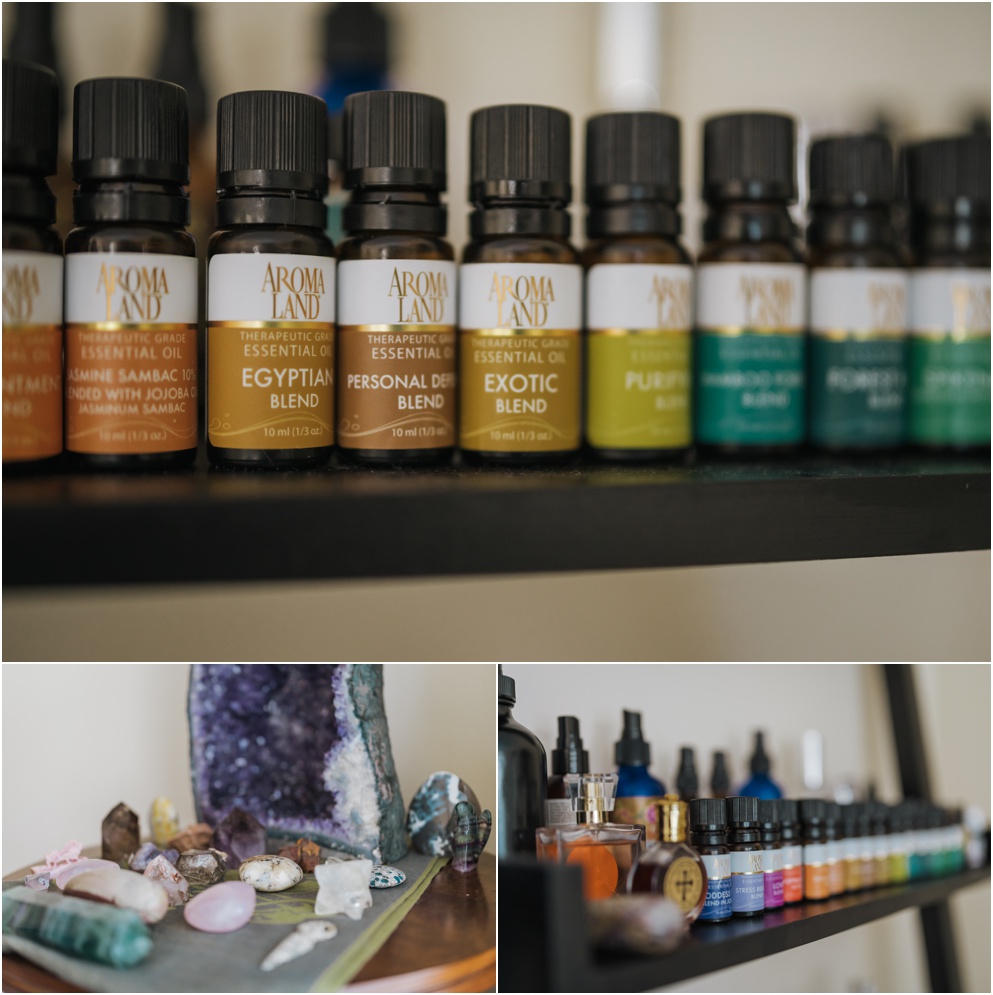 Photos of the essential oils that Brenda uses for her clients.