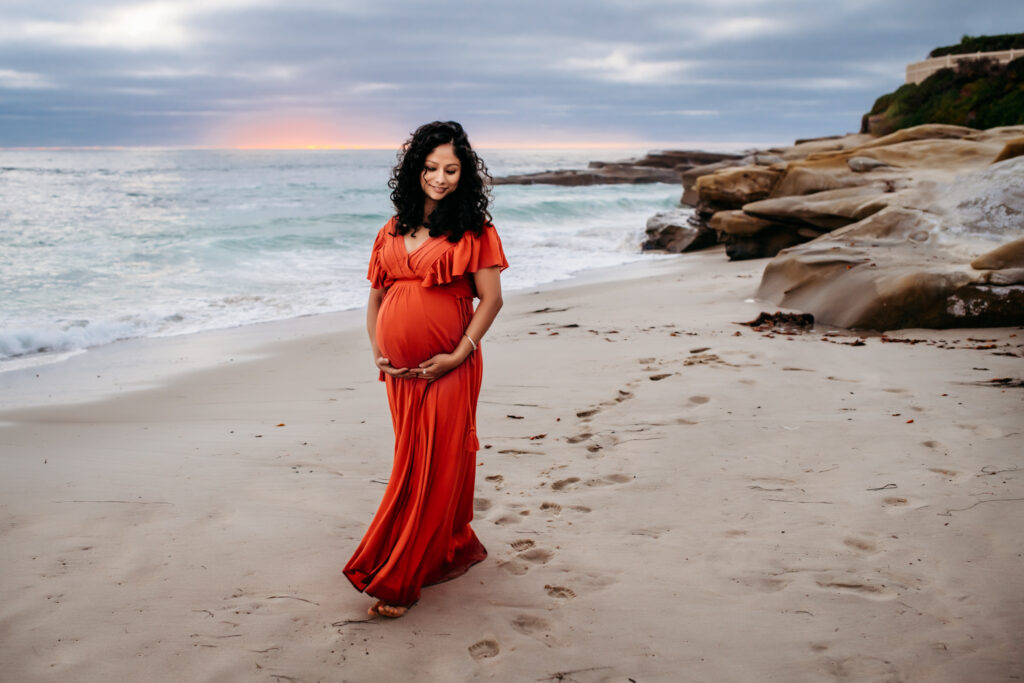 Maternity photo shoot at Windansea Beach in San Diego, CA